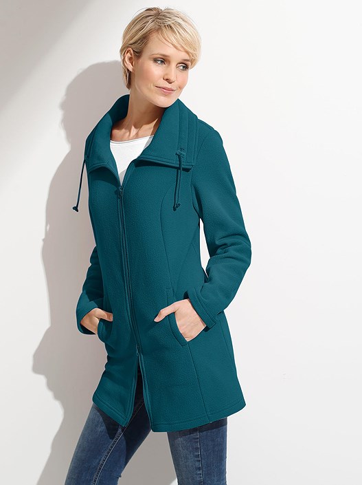 creation l Petrol Long Fleece Jacket from creation L