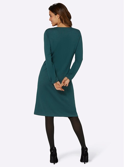 Creation L Petrol Long Sleeve Shift Dress From Creation L