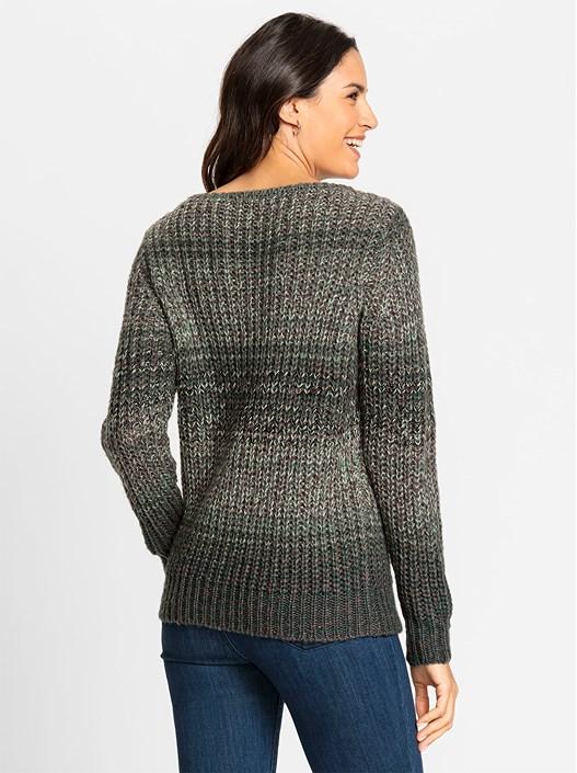 Creation L Petrol-Patterned Textured Knit Sweater From Creation L