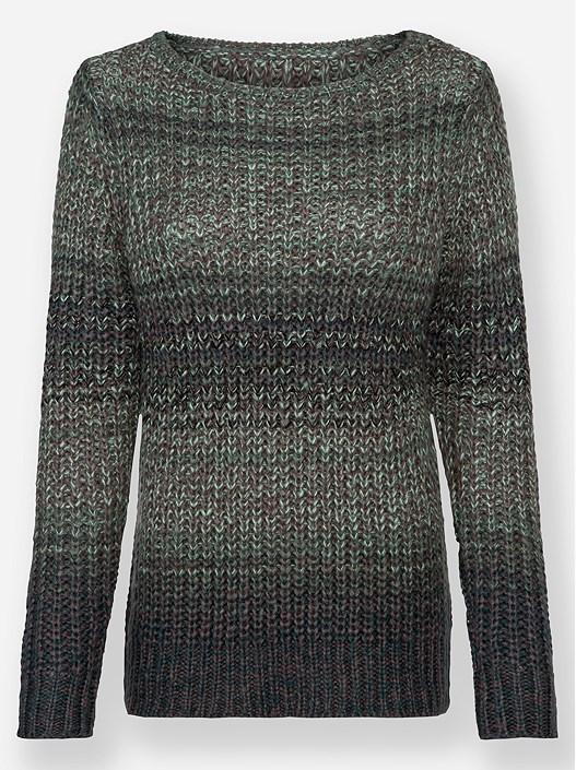 Creation L Petrol-Patterned Textured Knit Sweater From Creation L