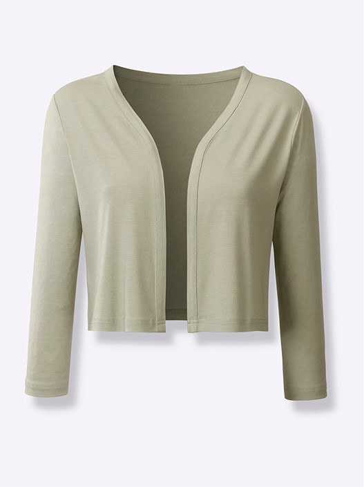 Creation L Pistachio Piped V-Neck Bolero From Creation L
