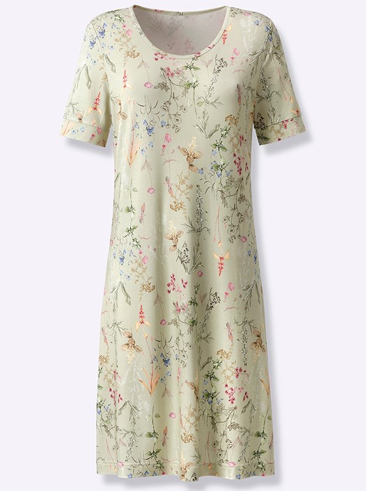 Creation L Pistachio-Printed Floral Print Dress From Creation L