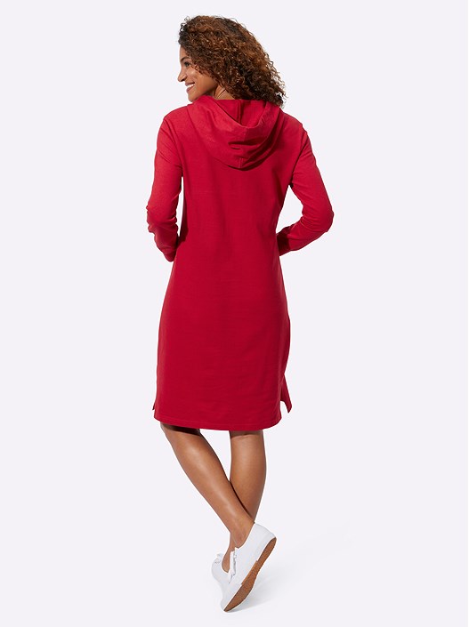 Creation L Red Hooded Sweatshirt Dress From Creation L