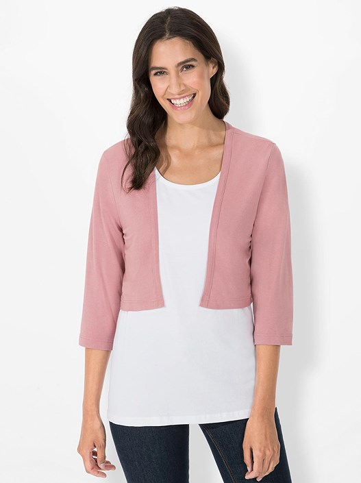 Creation L Rose Quartz Piped V-Neck Bolero From Creation L