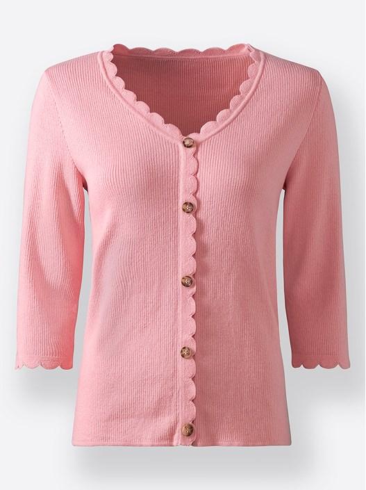 Creation L Rose Quartz Scalloped Hem Sweater From Creation L