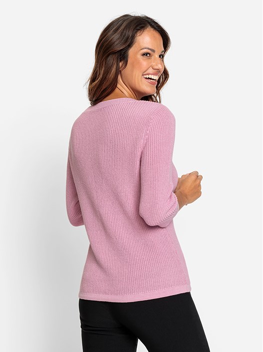 Creation L Rose Ribbed V-Neck Sweater From Creation L