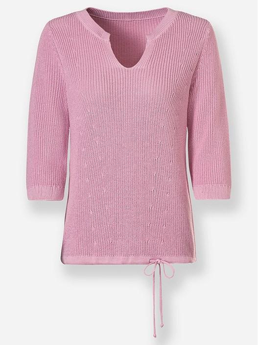 Creation L Rose Ribbed V-Neck Sweater From Creation L