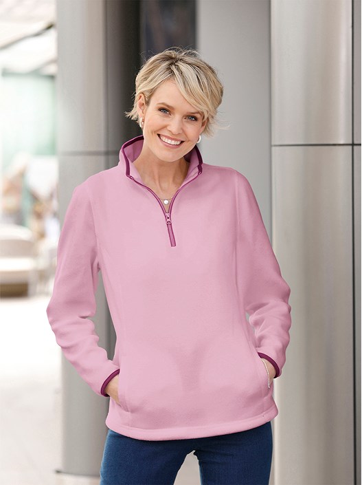 Creation L Rose Zip Fleece Cardigan From Creation L