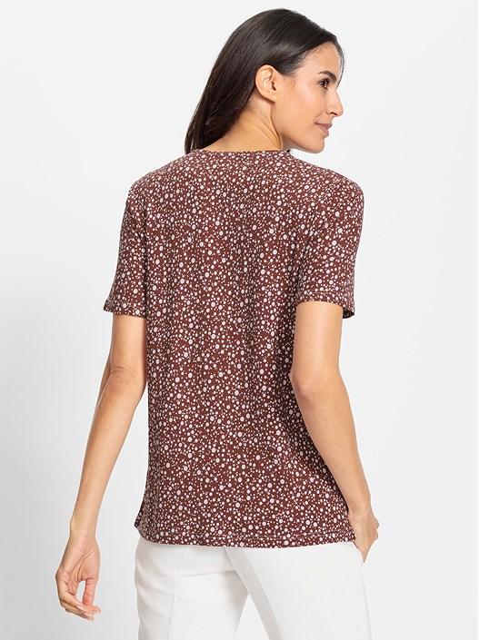 Creation L Russet-White-Printed Polka Dot Print Tunic