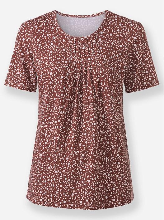 Creation L Russet-White-Printed Polka Dot Print Tunic