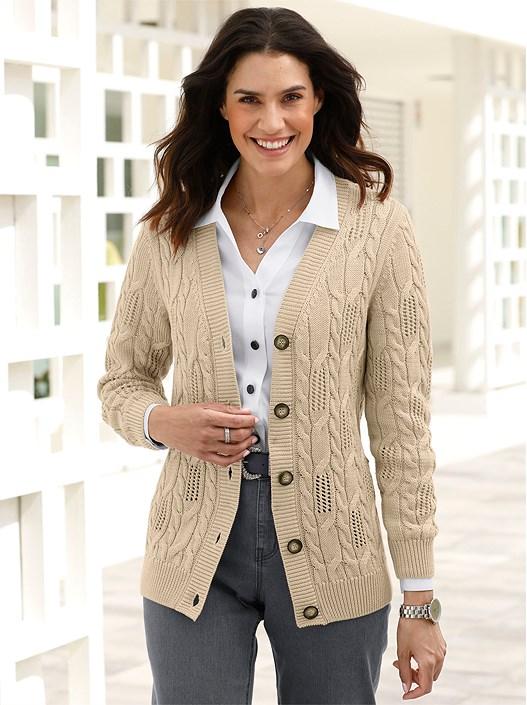 creation l Sand Cable Knit Cardigan from creation L