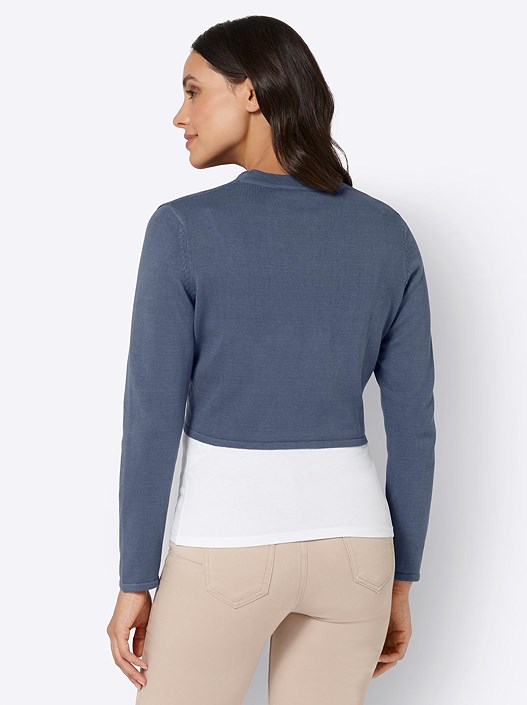 Creation L Smoky Blue Cropped Open Bolero From Creation L