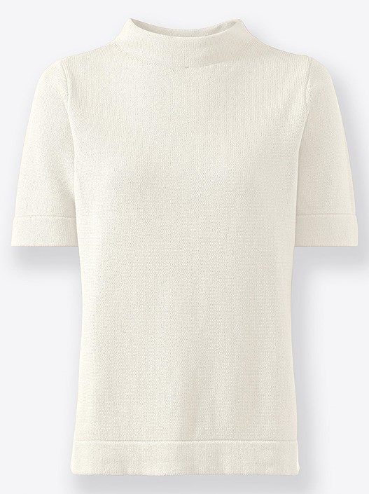 Creation L Stone Grey Short Sleeve Knit Sweater From Creation L