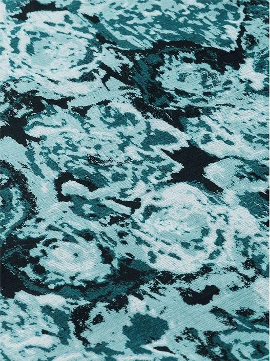 Creation L Teal Dark Blue-Pale Mint-Printed Chiffon Floral Tunic