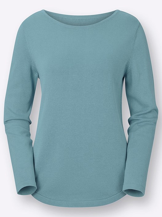 Creation L Turquoise Ribbed Hem Sweater From Creation L