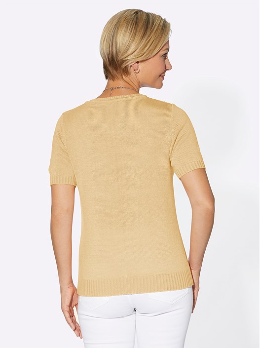 Creation L Vanilla Open Knit Short Sleeve Sweater From Creation L