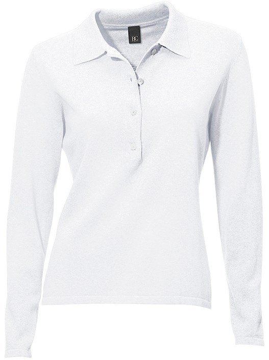 Creation L White Fine Knit Polo Sweater From Creation L