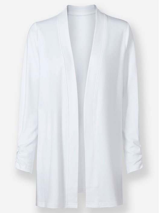 Creation L White Gathered Sleeve Cardigan From Creation L