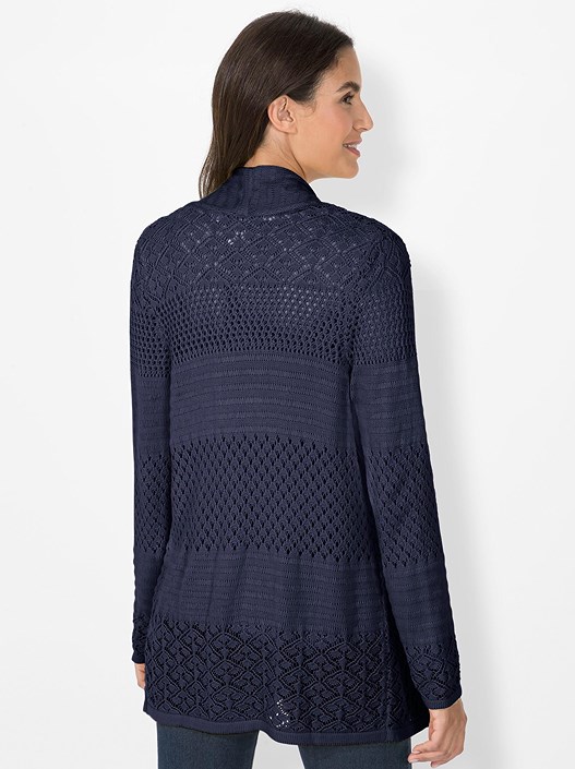 Creation L White Open Knit Pattern Cardigan From Creation L