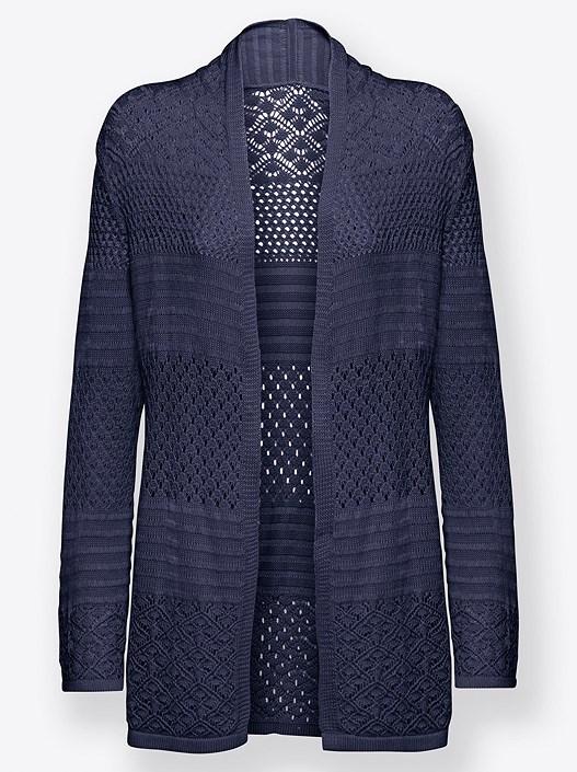 Creation L White Open Knit Pattern Cardigan From Creation L