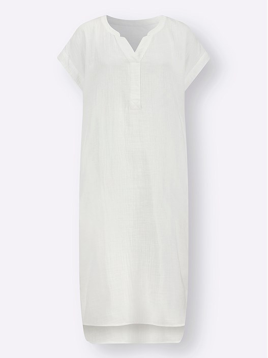 Creation L White V-Neck Muslin Dress From Creation L