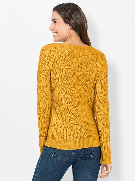 Creation L Yellow Ochre Boat Neckline Sweater From Creation L