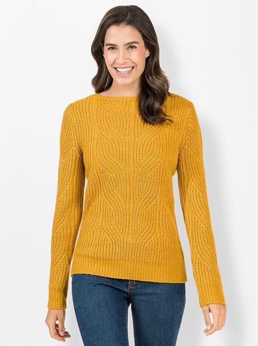 Creation L Yellow Ochre Boat Neckline Sweater From Creation L