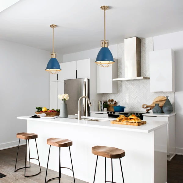 Creative Co Op 12-3/4"W Metal 1-Light Pendant W Shade Brushed Gold