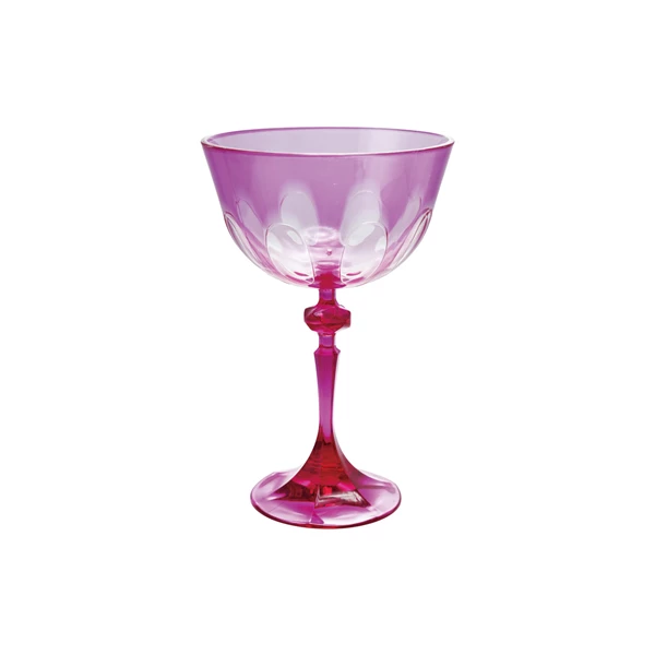 creative co op 12 oz. Acrylic Stemmed Wine Glass with Design Fuchsia Color