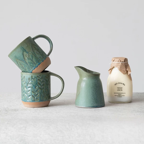 Creative Co Op 12 Oz. Stoneware Creamer (Each One Will Vary)