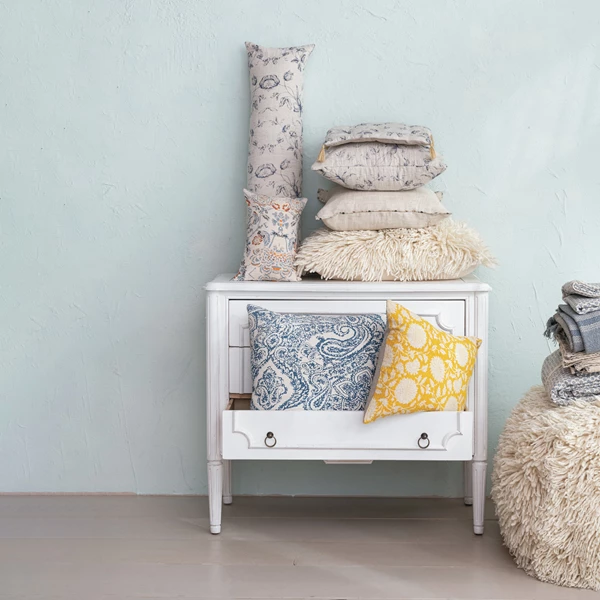 Creative Co Op 14"L X 9"H Cotton Voile Printed Lumbar Pillow (Each One Will Vary)