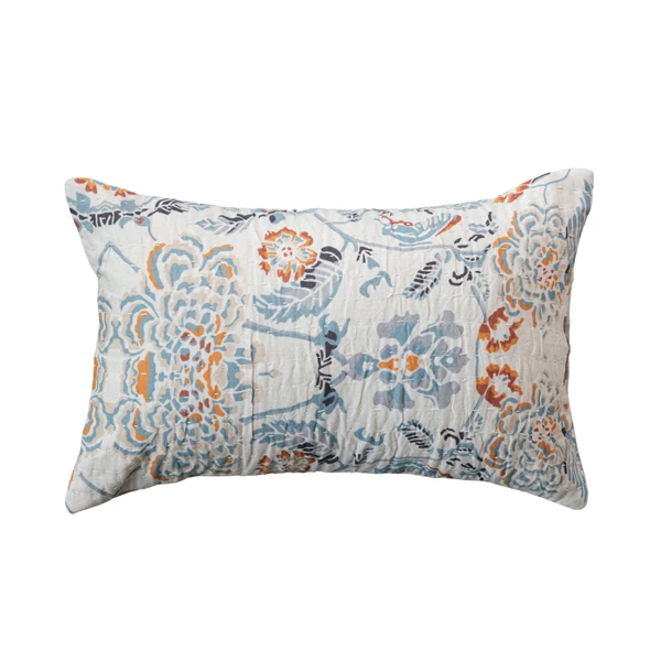 creative co op 14"L x 9"H Cotton Voile Printed Lumbar Pillow (Each One Will Vary)