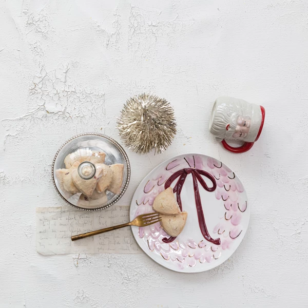 Creative Co Op 14 Oz. Hand-Painted Stoneware Santa Head Shaped Mug Red & White