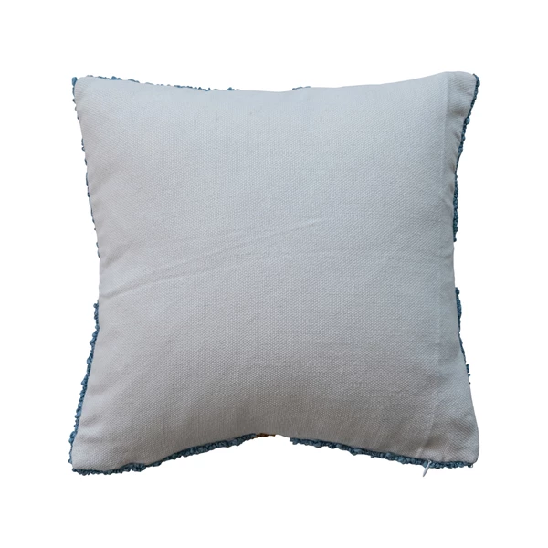 Creative Co Op 16" Square Fabric Tufted Indoor/Outdoor Pillow With Flower