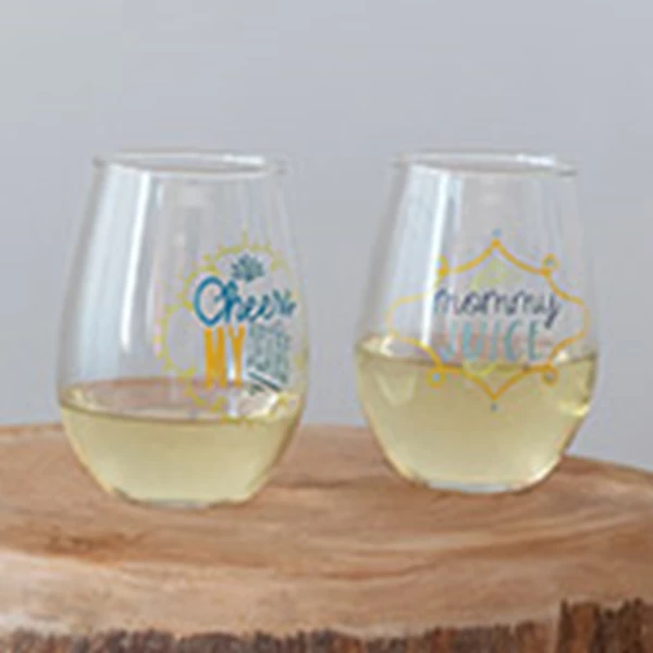 Creative Co Op 18 Oz. Stemless Wine Glass With Saying