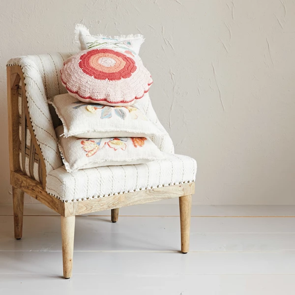 Creative Co Op 18" Square Cotton Slub Printed Pillow 2 Styles ©