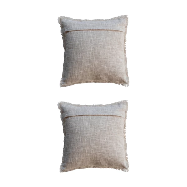 Creative Co Op 18" Square Cotton Slub Printed Pillow 2 Styles ©