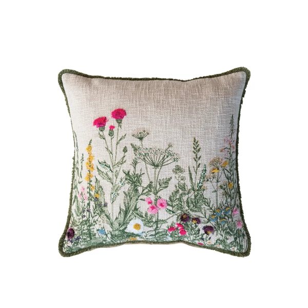 creative co op 18" Square Cotton Slub Printed Pillow