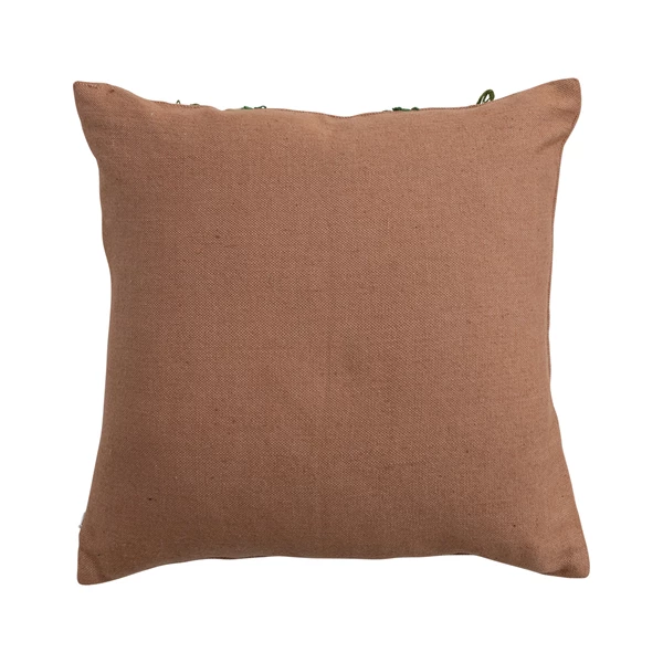 Creative Co Op 18" Square Fabric Indoor/Outdoor Pillow With Embroidered Design