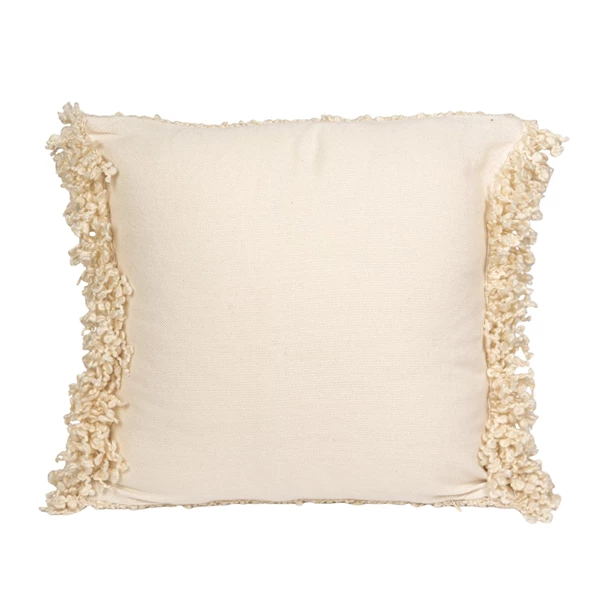 Creative Co Op 18" Square Woven Bouclé Fabric Indoor/Outdoor Pillow With Fringe