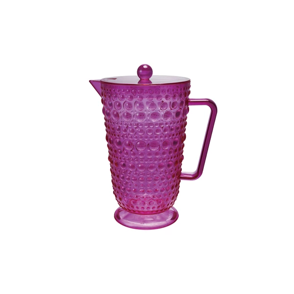 creative co op 2 Quart Acrylic Footed Pitcher with Lid & Raised Dots