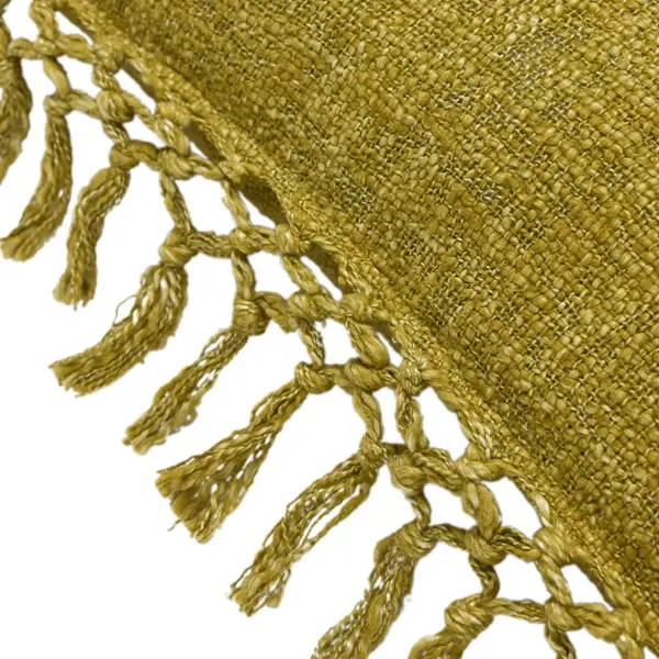 Creative Co Op 20" Cotton Slub Pillow W/ Crochet & Fringe Polyester Fill