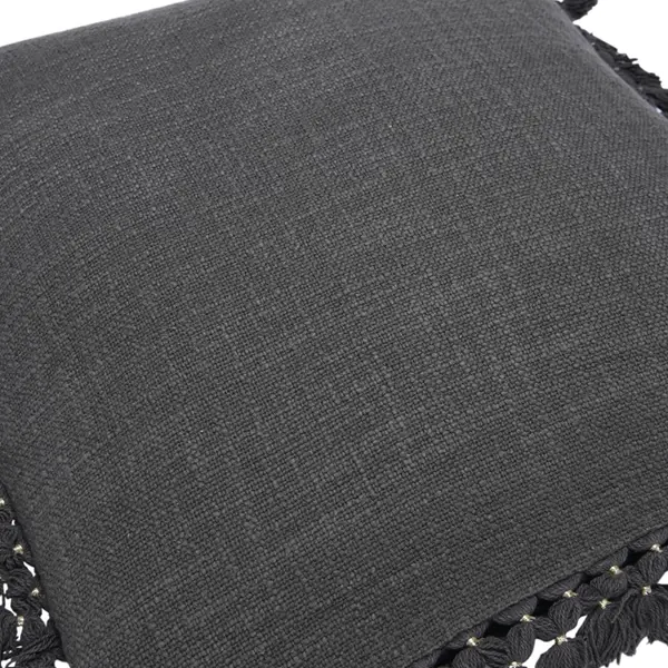 Creative Co Op 20" Cotton Slub Pillow W/ Gold Thread-Wrapped Tassels Polyester Fill