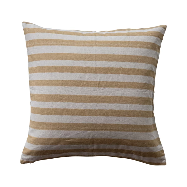 Creative Co Op 20" Square Cotton & Linen Pillow With Cow Image & Embroidery ©