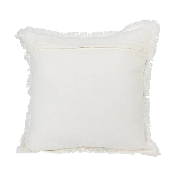 Creative Co Op 20" Square Stonewashed Linen Pillow W/ Fringe