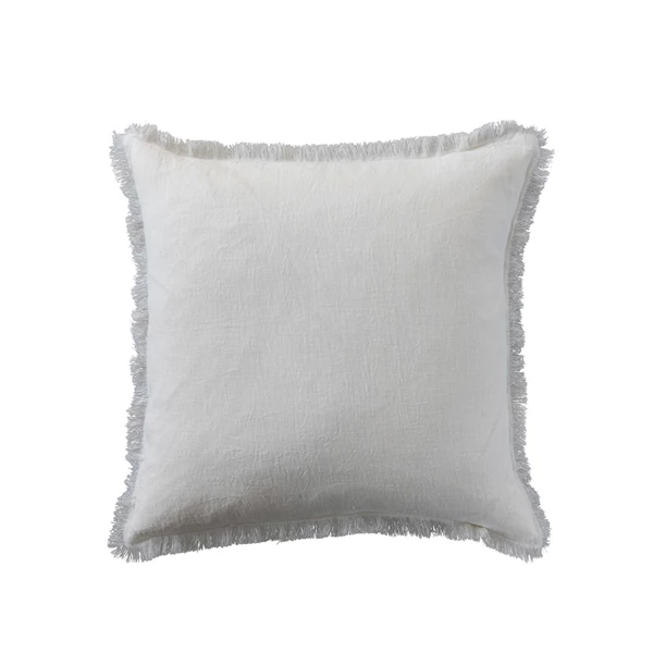 creative co op 20" Square Stonewashed Linen Pillow w/ Fringe