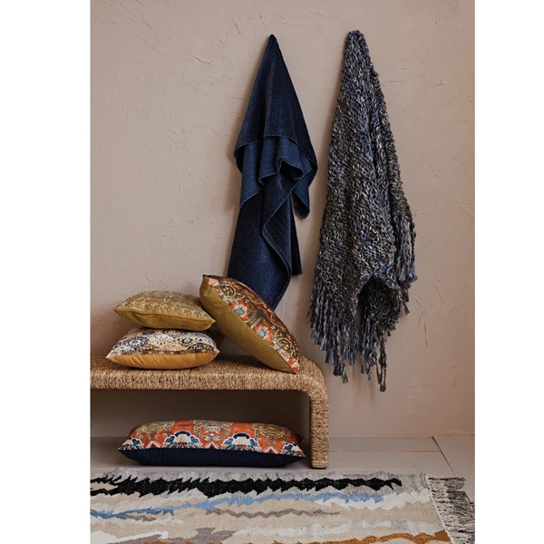 Creative Co Op 24"L X 16"H Cotton Velvet Printed Lumbar Pillow