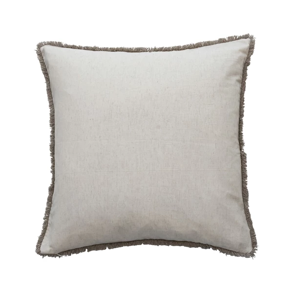 Creative Co Op 24" Square Cotton Velvet Printed Pillow With Design & Fringee