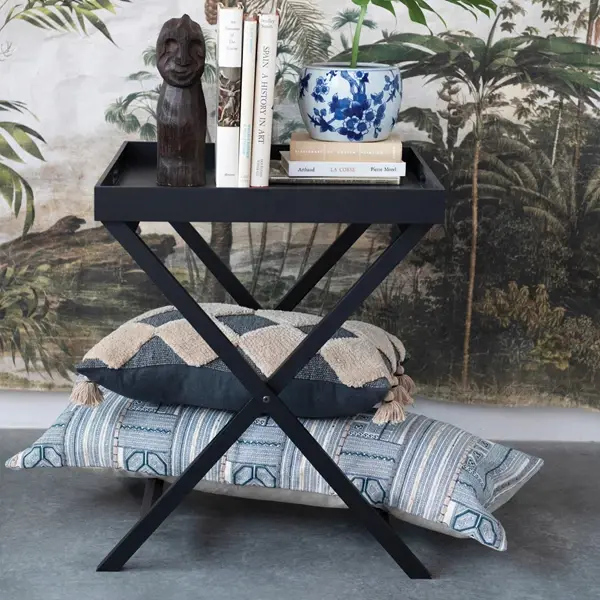 Creative Co Op 40" X 14" Cotton Printed Oversized Lumbar Pillow With Embroidery