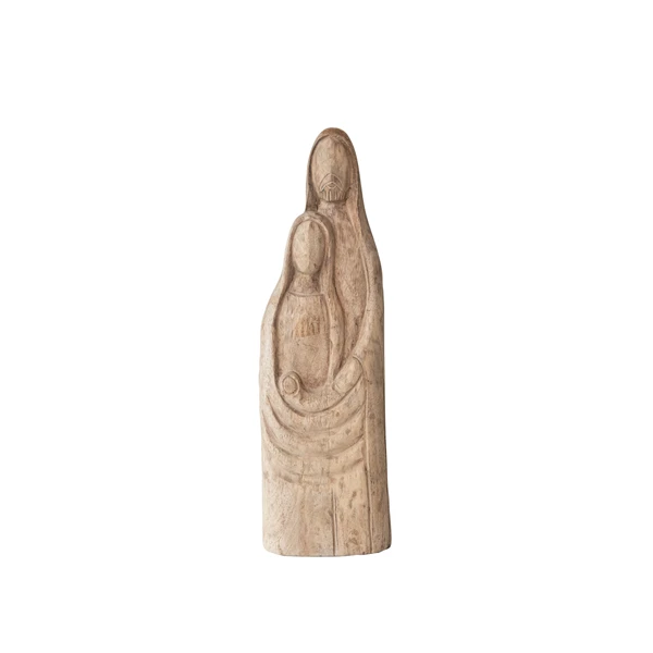 creative co op 5-1/2"L x 3"W x 18"H Hand-Carved Mango Wood Holy Family Natural